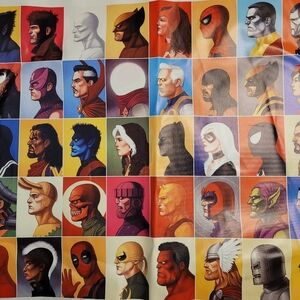 MARVEL COMICS Heroes And Villains Colorful Graphic Print Durable Canvas Poster